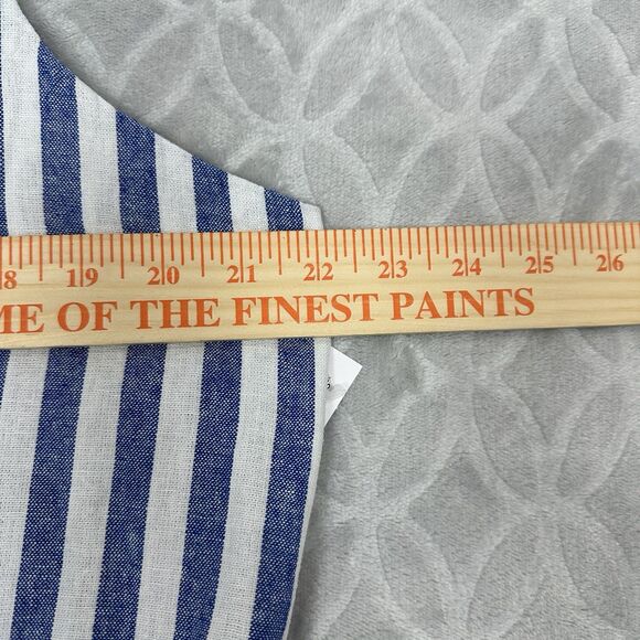 Old Navy Fit & Flare Linen Blend Mini Dress XXL Blue White Stripe Smocked Summer - Picture 13 of 14